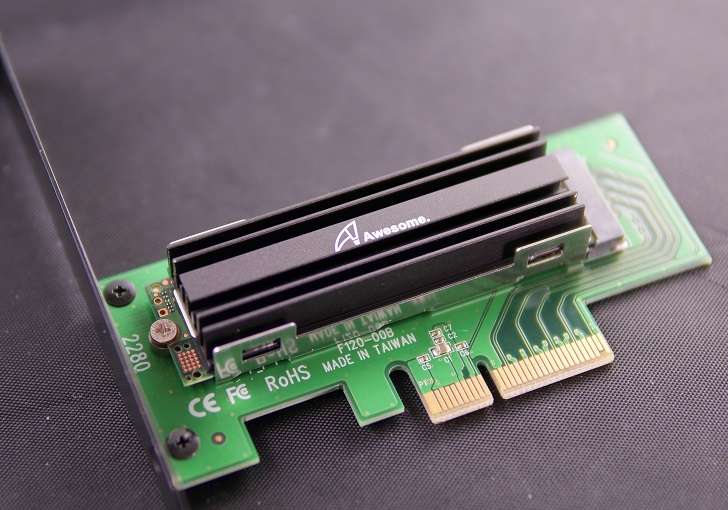 玄人志向M.2-PCIeにAwesome AWD-MCS01を取り付け、その2