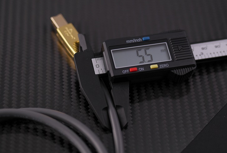 LINDY 25年保証 プレミアムゴールド USB2.0ケーブル タイプAオス-Bオス グレー 1m、ケーブルの太さ
